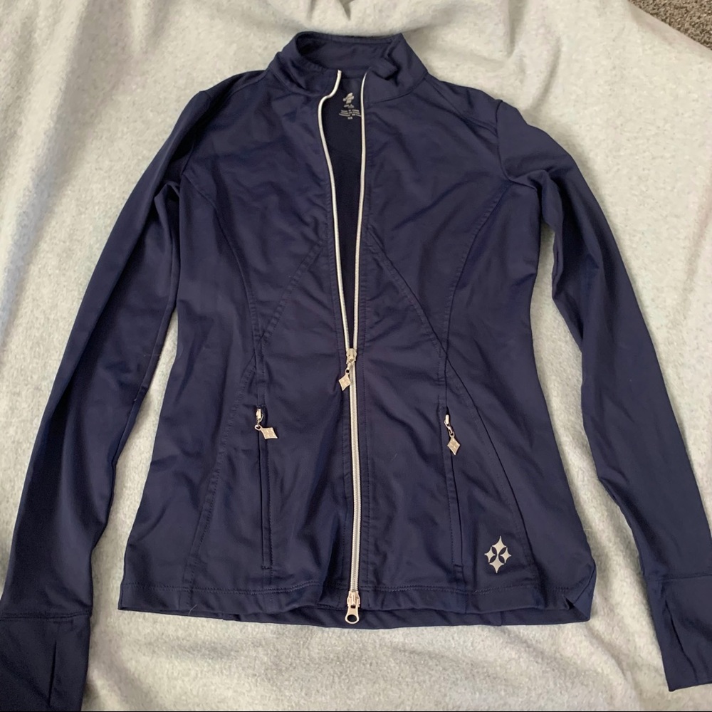 fitted athletic zip up